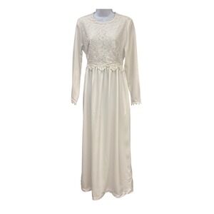Vintage Dynasty Collection White Lace Prairie Maxi Dress Romantic Cottagecore